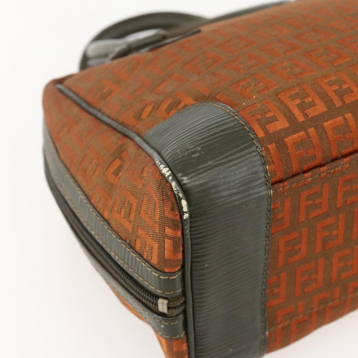 Fendi FENDI Zucchino Canvas Hand Bag Brown Authentic 175160