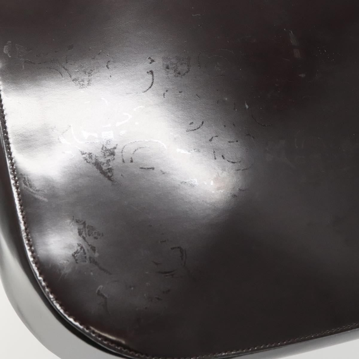 Gucci GUCCI Shoulder Bag Patent leather Brown Silver 001 3166 Authentic ep8849