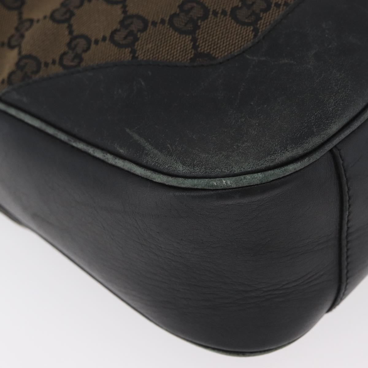 Gucci GUCCI GG Canvas Bamboo Shoulder Bag 2way Navy Gold 001 4058 Authentic 178808