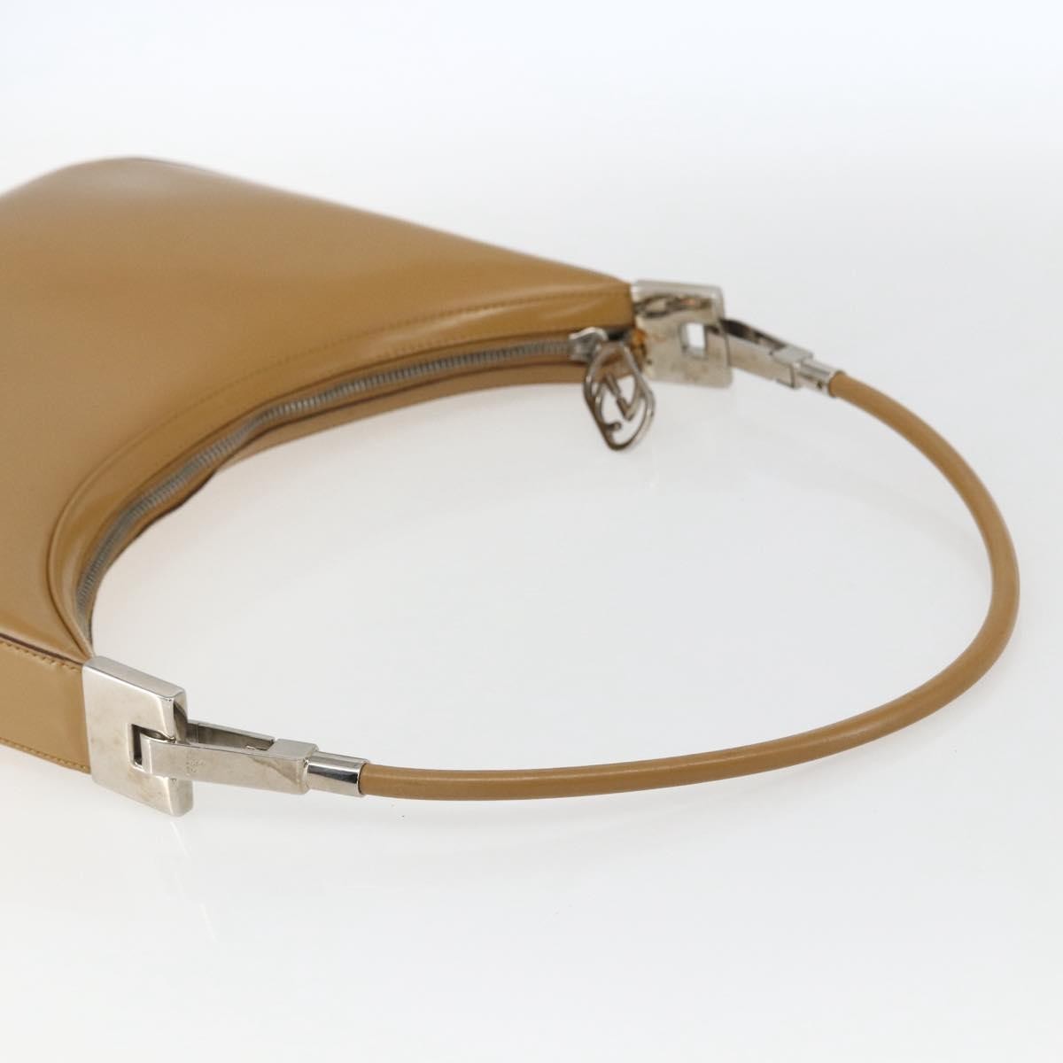 Gucci GUCCI Shoulder Bag Leather Brown Silver 001 3812 Authentic BA10652