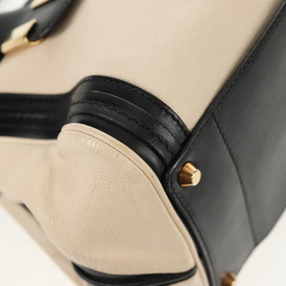 Chloé Chloé Chloe Alice Hand Bag Leather 2way White Black Authentic BA6836