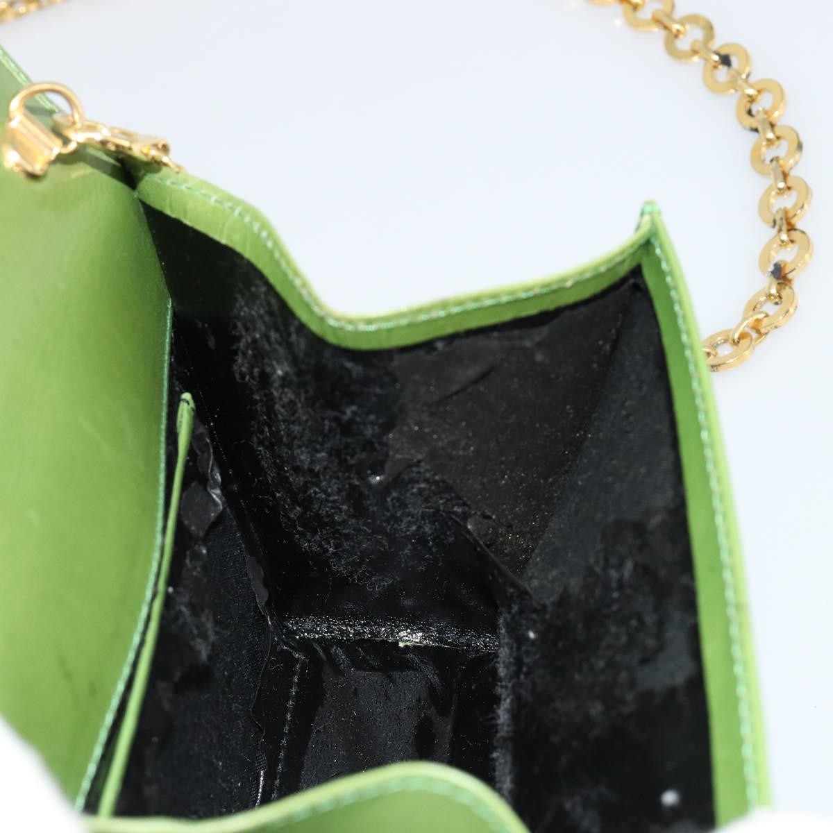 Salvatore Ferragamo Salvatore Ferragamo Vara Ribbon Chain Bag Leather Green Gold Authentic BA12890