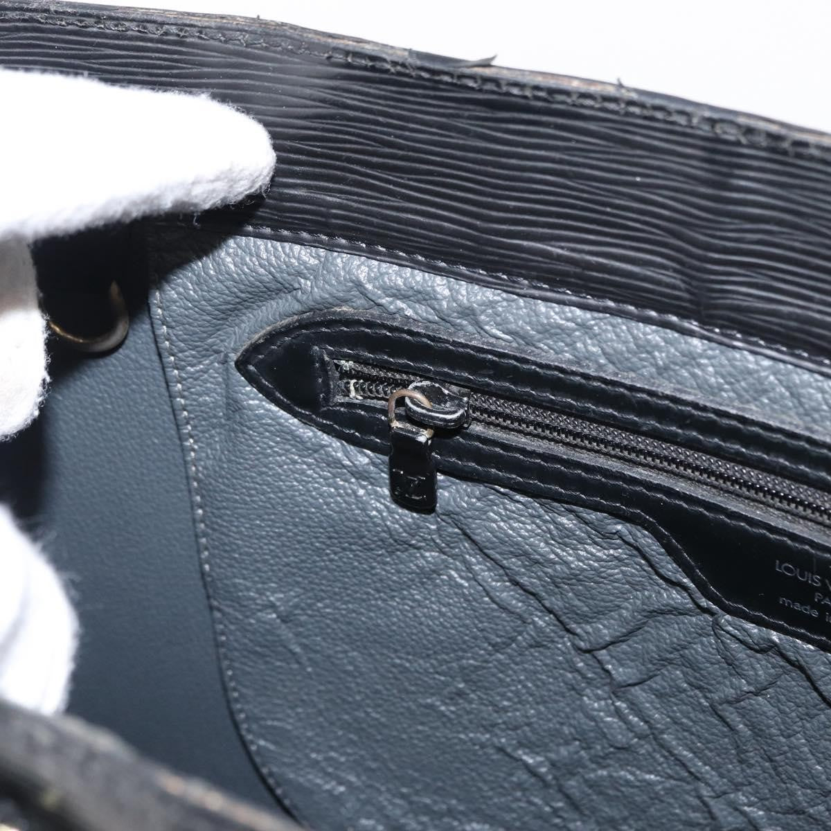 Louis Vuitton LOUIS VUITTON Epi Sac Plat Hand Bag Black M59082 LV Authentic ka251