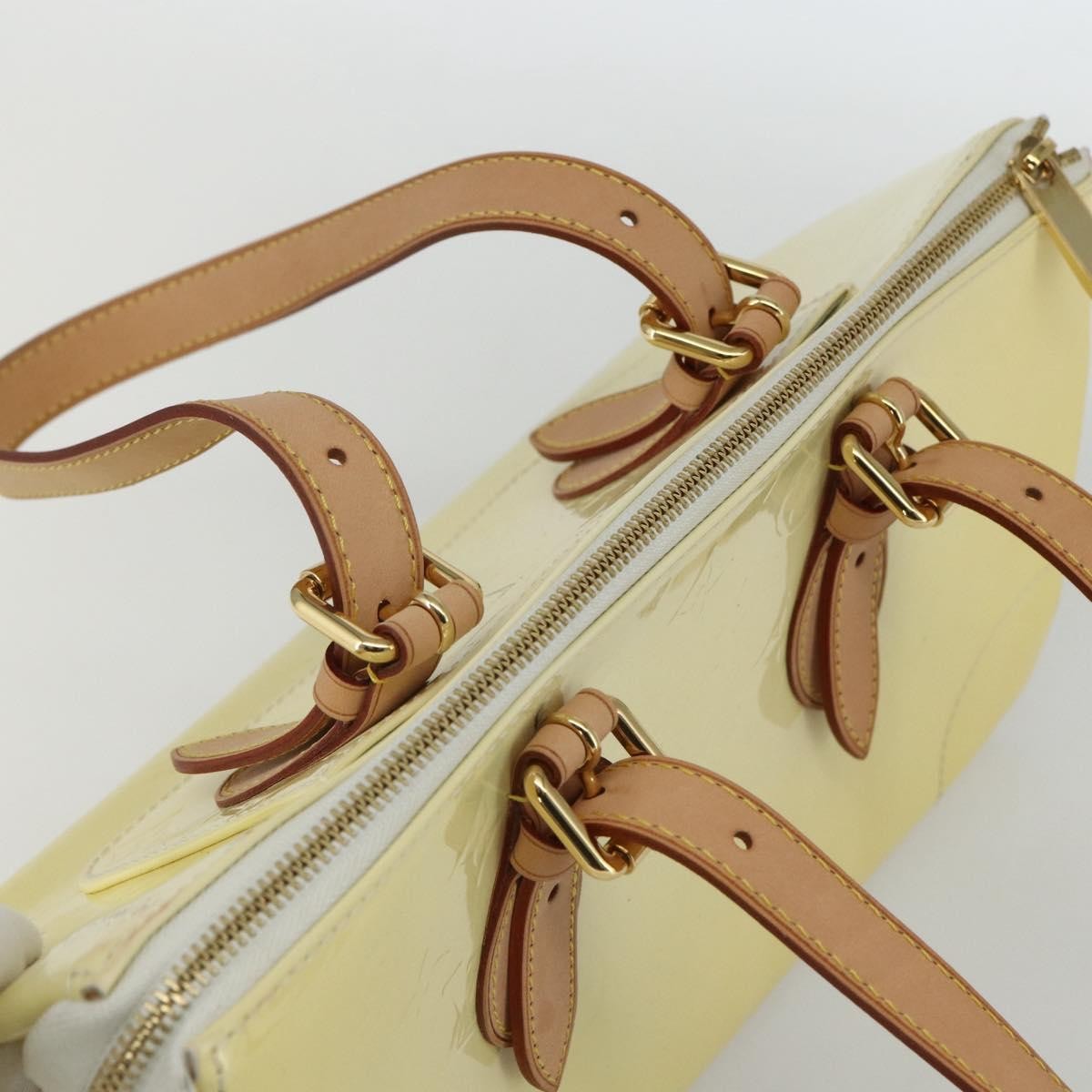 Louis Vuitton LOUIS VUITTON Monogram Vernis Rosewood Avenue Hand Bag Perle M93508 Authentic ka519