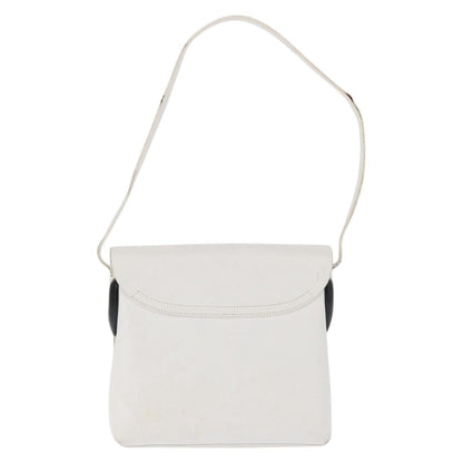 Gucci GUCCI Shoulder Bag Leather White Silver 001 1998 1767 Authentic BA5637