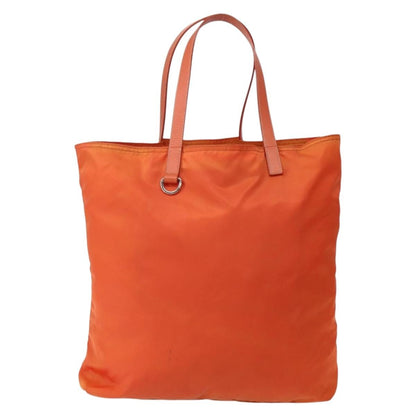 Prada PRADA Tote Bag Nylon Orange Silver Authentic 142868