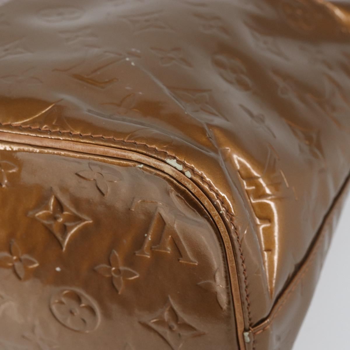 Louis Vuitton LOUIS VUITTON Monogram Vernis Houston Hand Bag Bronze M91122 LV Authentic 171944
