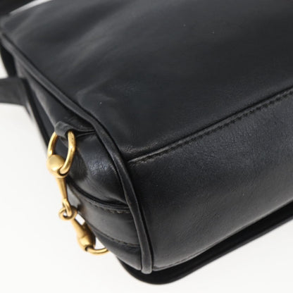 Gucci GUCCI Shoulder Bag Leather Black Silver 001 2214 Authentic ep13226