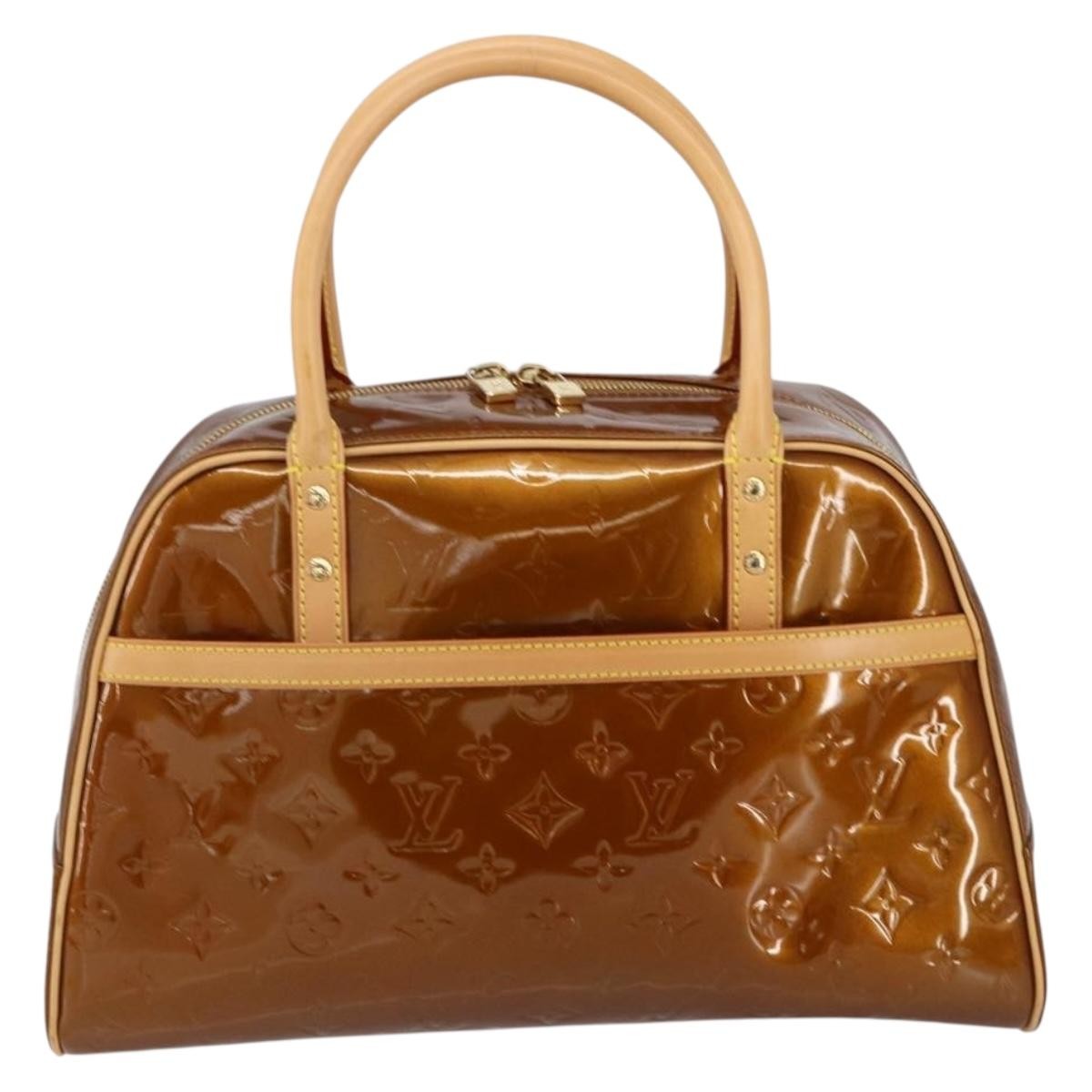 Louis Vuitton LOUIS VUITTON Monogram Vernis Tompkins Square Bag Bronze M91103 LV Authentic 153020