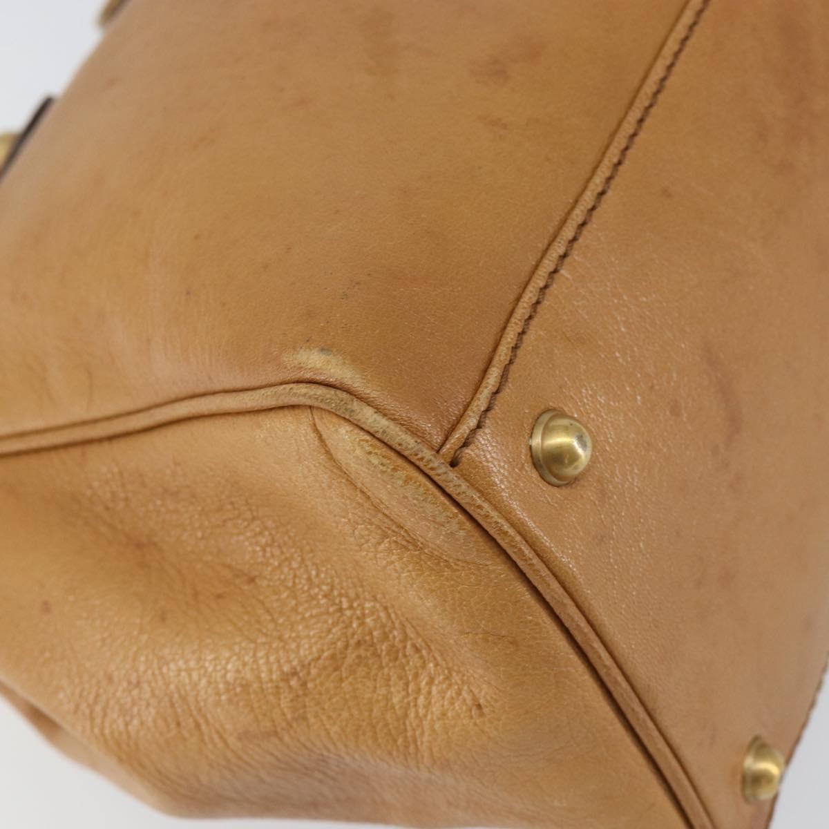Gucci GUCCI Interlocking Hand Bag Leather Brown Gold 121551 Authentic ep11723