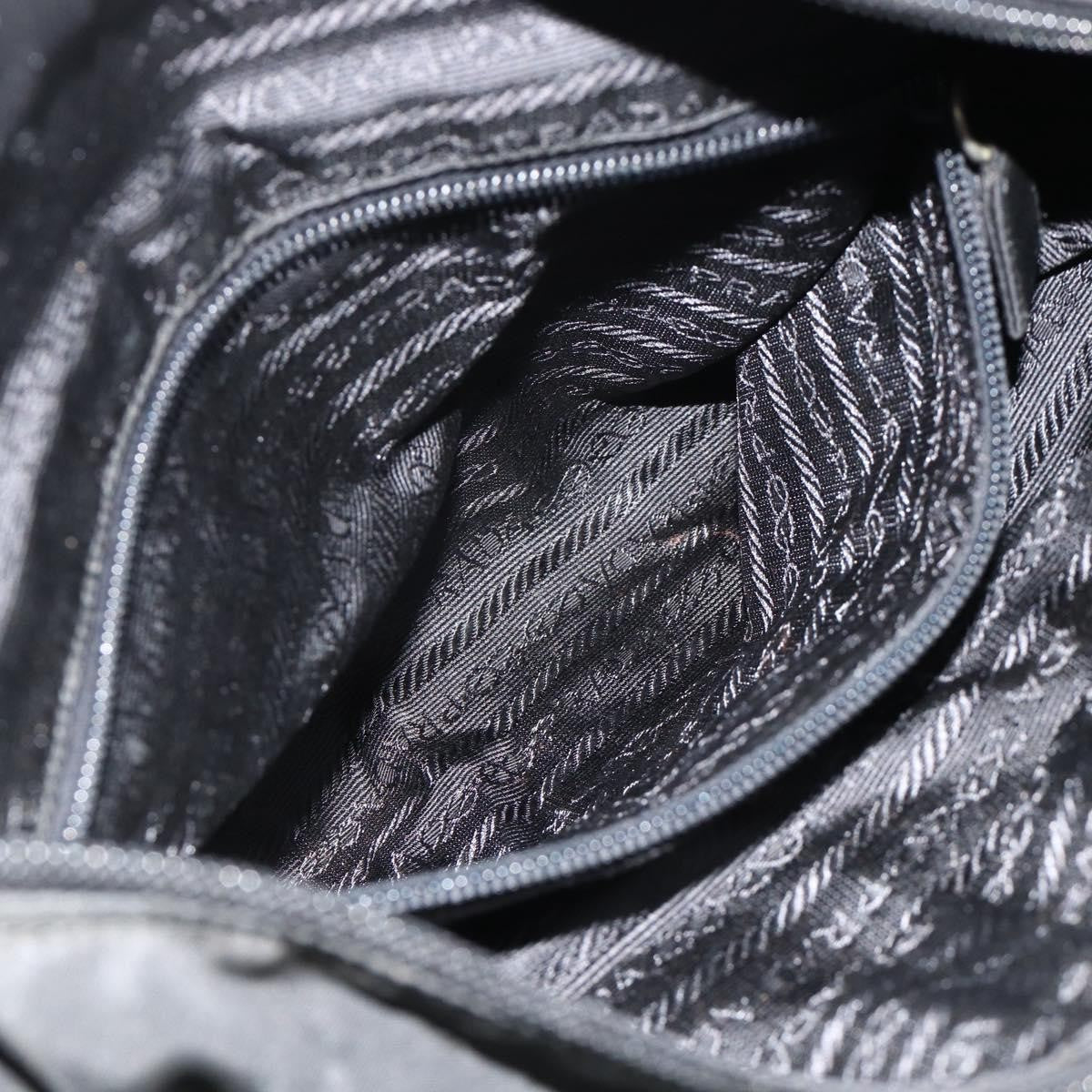 Prada PRADA Tote Bag Nylon Black Silver Authentic bs34741