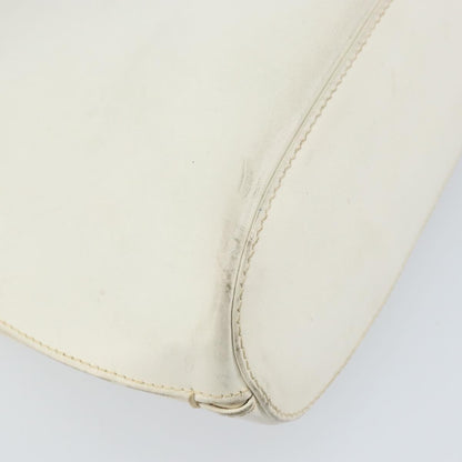 Gucci GUCCI Hand Bag Leather White Silver Authentic 170514