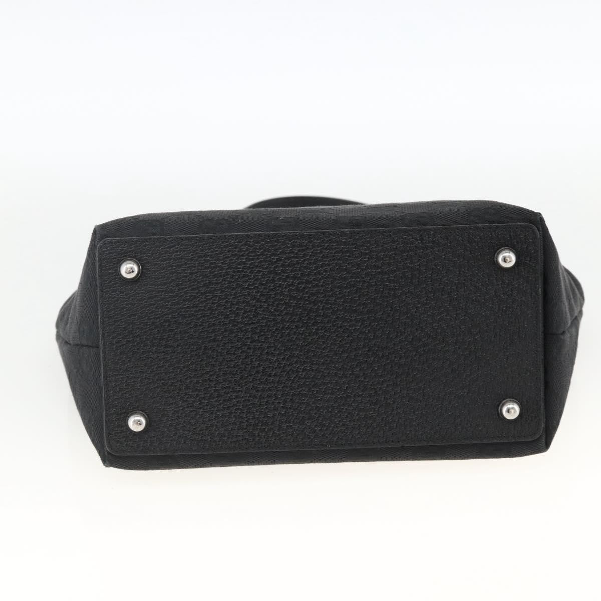 Gucci GUCCI GG Canvas Hand Bag Black Silver 120844 Authentic BA11644