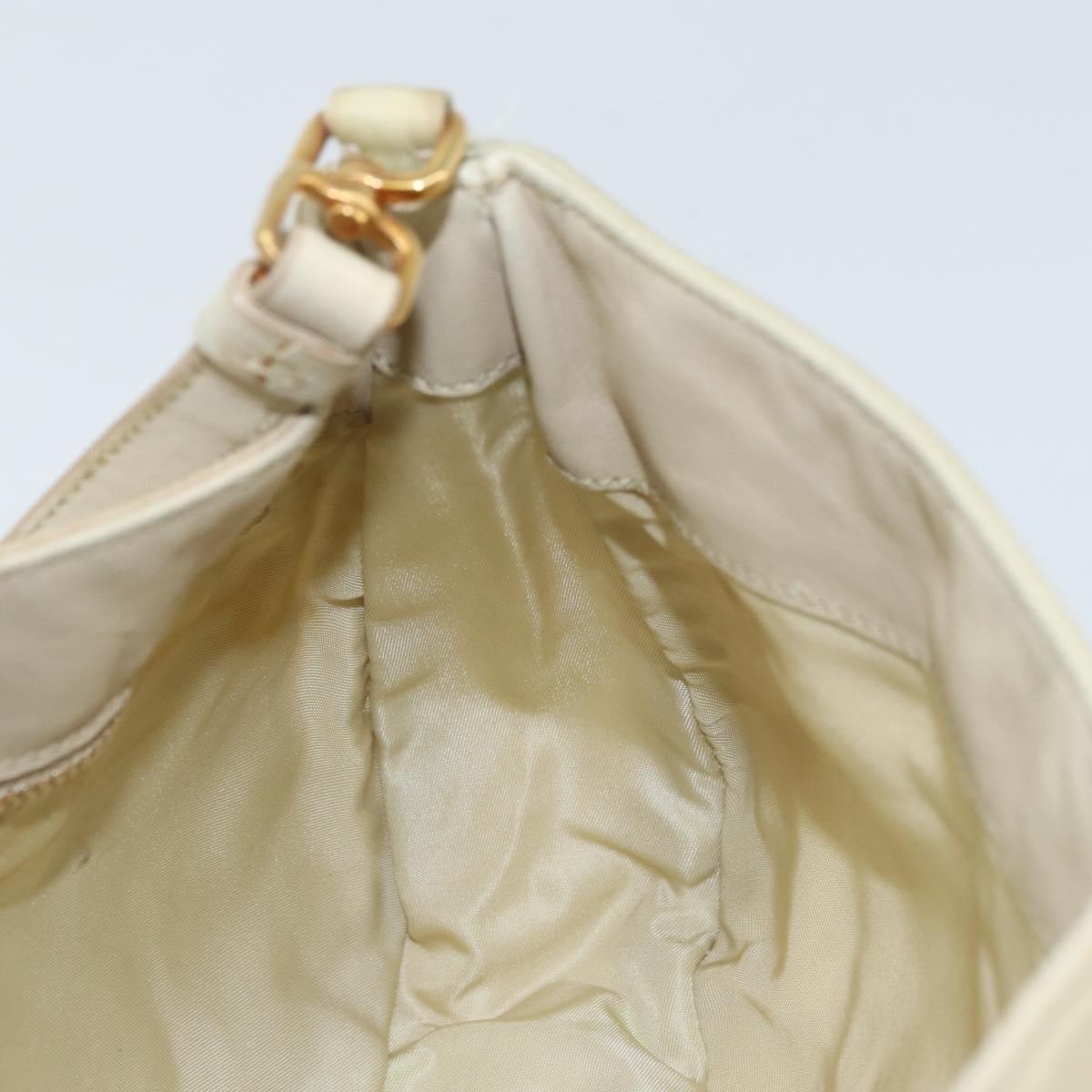 Prada PRADA Shoulder Bag Nylon Beige Gold Authentic LNZ823