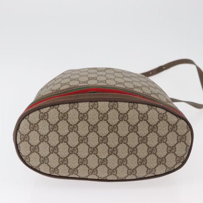 Gucci GUCCI GG Supreme Web Sherry Line Bag PVC Beige Gold 41 02 085 Authentic BA12841