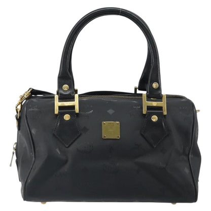 MCM MCM Vicetos Logogram Hand Bag PVC 2way Black Gold Authentic 160735