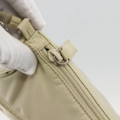 Prada PRADA Accessory Pouch Nylon Beige Silver Authentic BAZ860A Bag