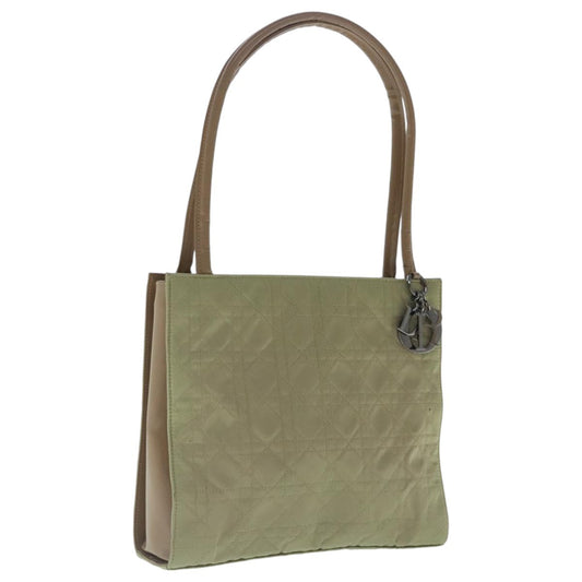 Dior Christian Dior Canage Shoulder Bag Nylon Beige Authentic 96633