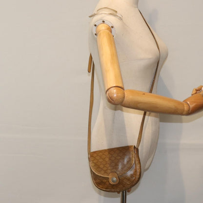 Celine CELINE Macadam Canvas Shoulder Bag PVC Beige Authentic bs18108