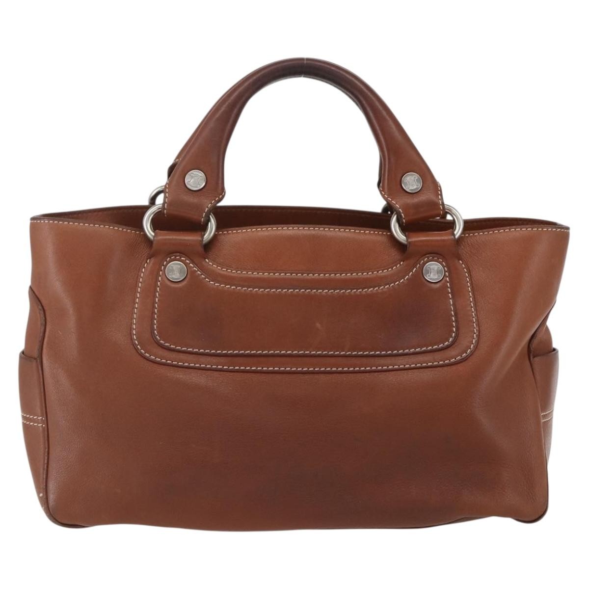 Celine CELINE Boogie bag Hand Bag Leather Brown Silver Authentic ka853
