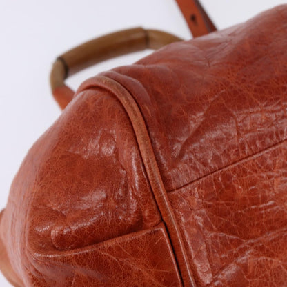 Chloé Chloé Chloe Etel Hand Bag Leather 2way Orange Gold Authentic am9029