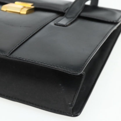 Gucci GUCCI Tote Bag Leather Black Gold Authentic 176030