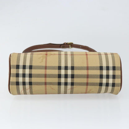 Burberrys Burberrys Nova Check Shoulder Bag PVC Beige Gold Authentic ka004