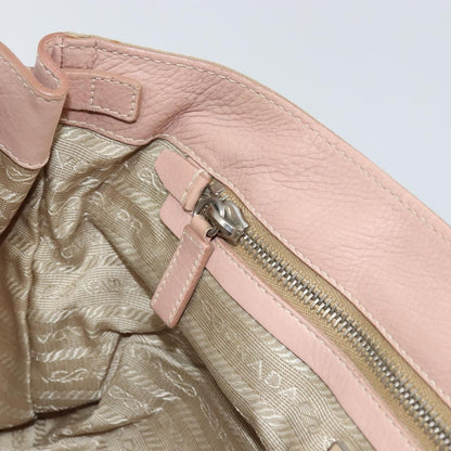 Prada PRADA Tote Bag Nylon Leather Beige Silver Authentic ep12684