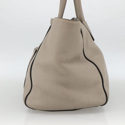 Prada PRADA Tote Bag Leather Gray Silver Authentic ka3597