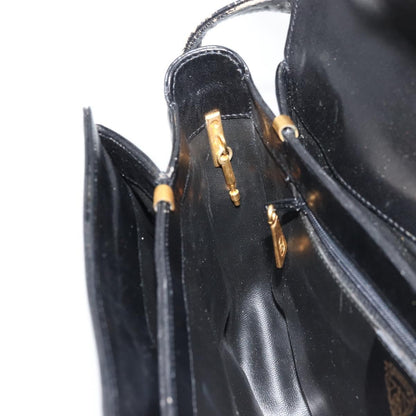 Gucci GUCCI Shoulder Bag Leather Black Gold Authentic 177992