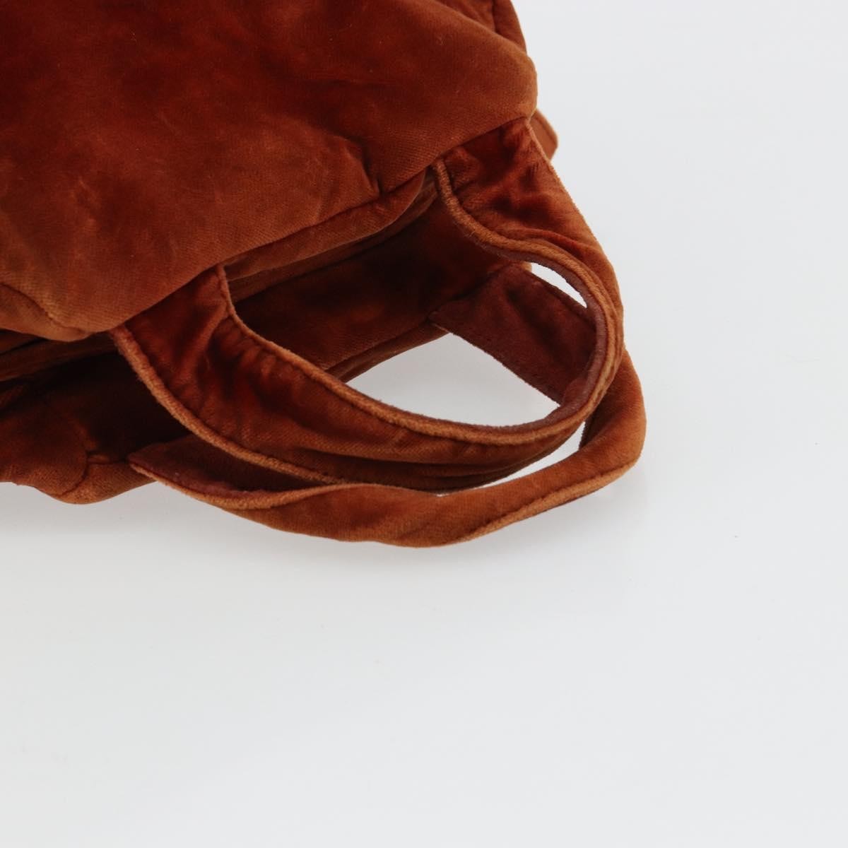Prada PRADA Hand Bag Velor Brown Gold Authentic bs35158