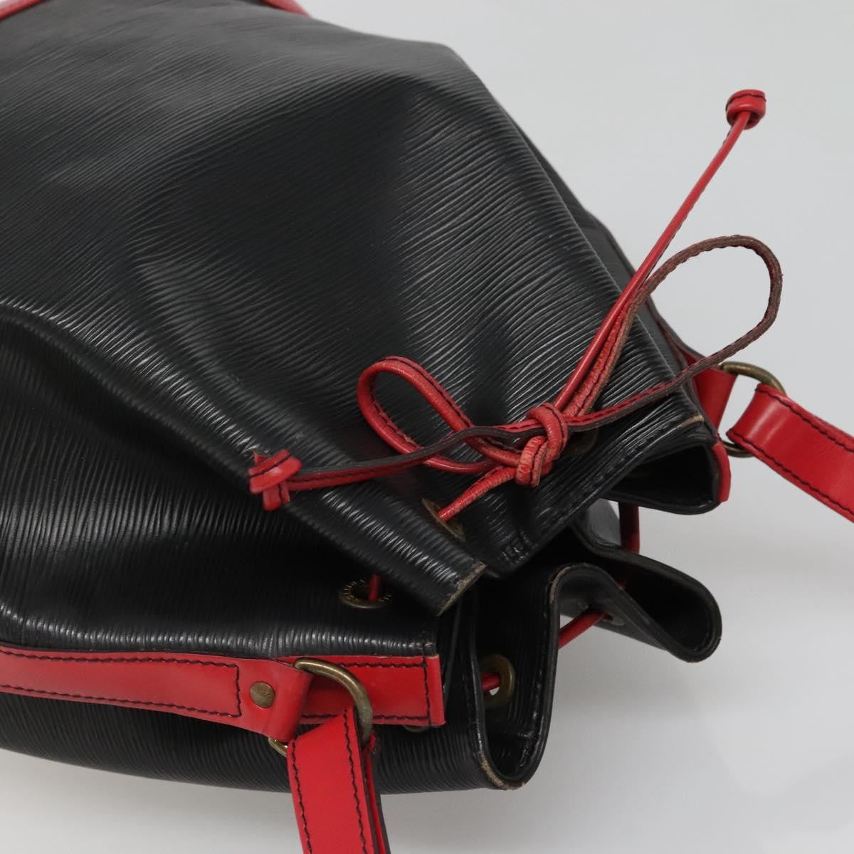 Louis Vuitton LOUIS VUITTON Epi Noe Shoulder Bag Bicolor Black Red M44017 LV Authentic 127971
