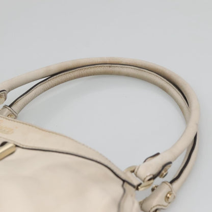 Gucci GUCCI Tote Bag Leather Ivory Gold 189835 Authentic 135191