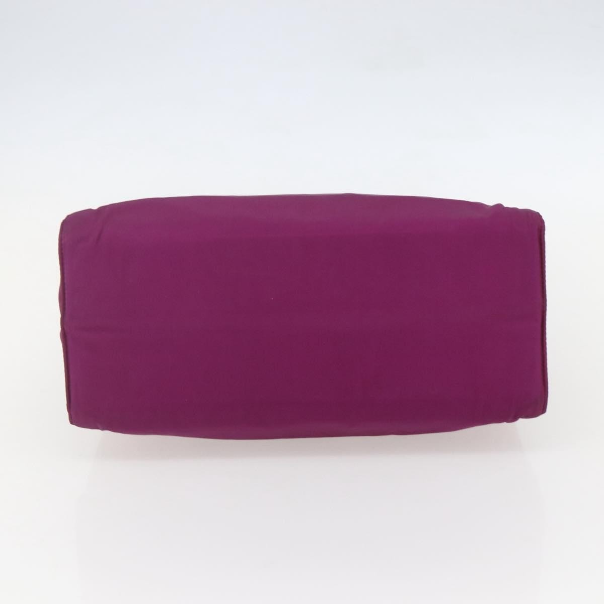 Prada PRADA Hand Bag Nylon Metal Purple Gold Authentic 155416