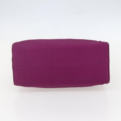 Prada PRADA Hand Bag Nylon Metal Purple Gold Authentic 155416