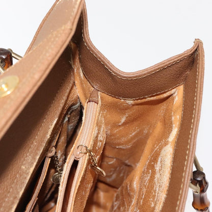 Gucci GUCCI Bamboo Hand Bag Suede Leather Beige Gold 002 123 0260 Authentic ep11567