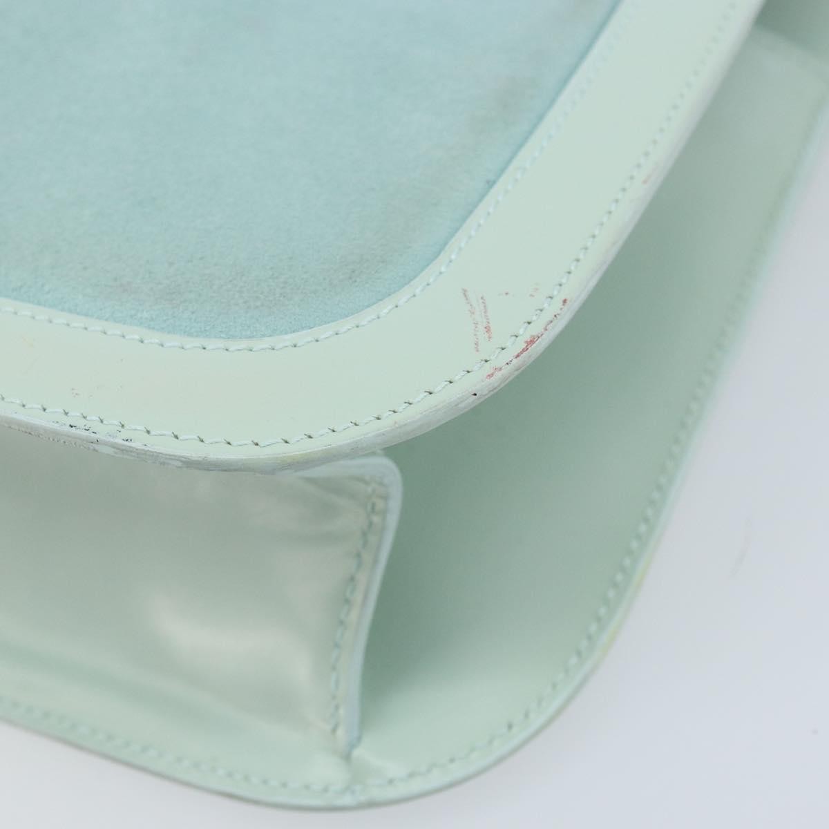 Loewe LOEWE Hand Bag Suede Baby Blue Gold Authentic YKZ454