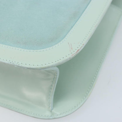 Loewe LOEWE Hand Bag Suede Baby Blue Gold Authentic YKZ454