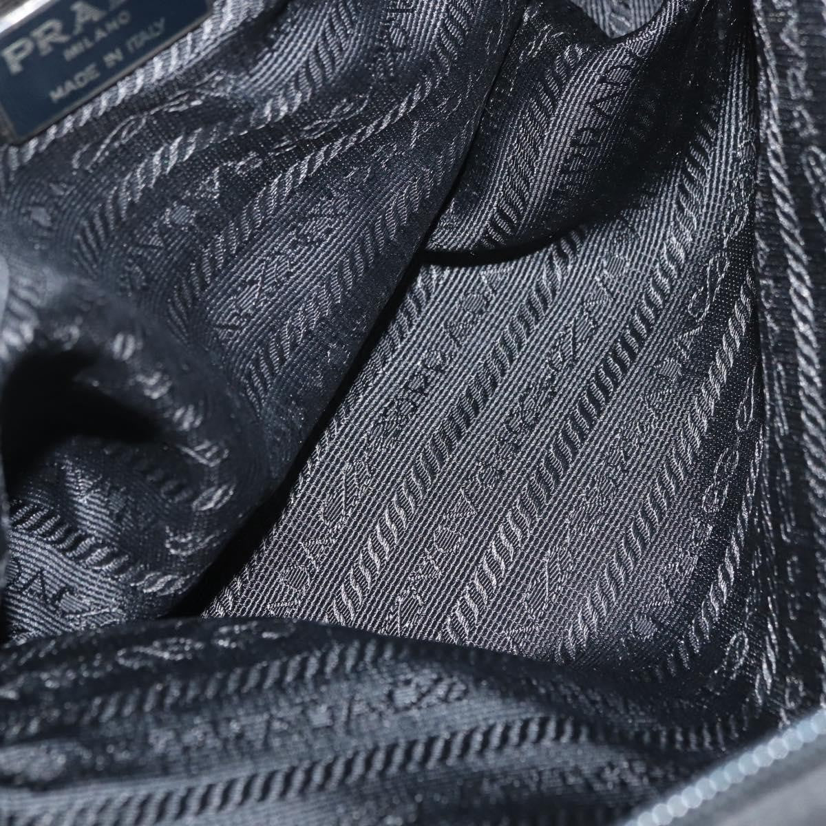 Prada PRADA Hand Bag Nylon Black Silver Authentic bs35154