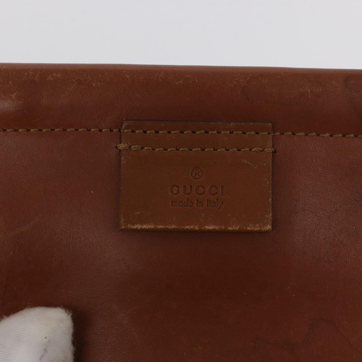 Gucci GUCCI Shoulder Bag Suede Beige Gold Authentic 162826