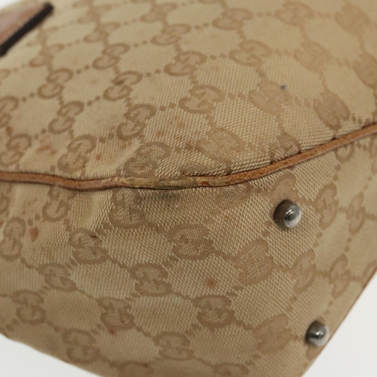 Gucci GUCCI GG Canvas Hand Bag Brown Silver 113019 3444 Authentic 94718