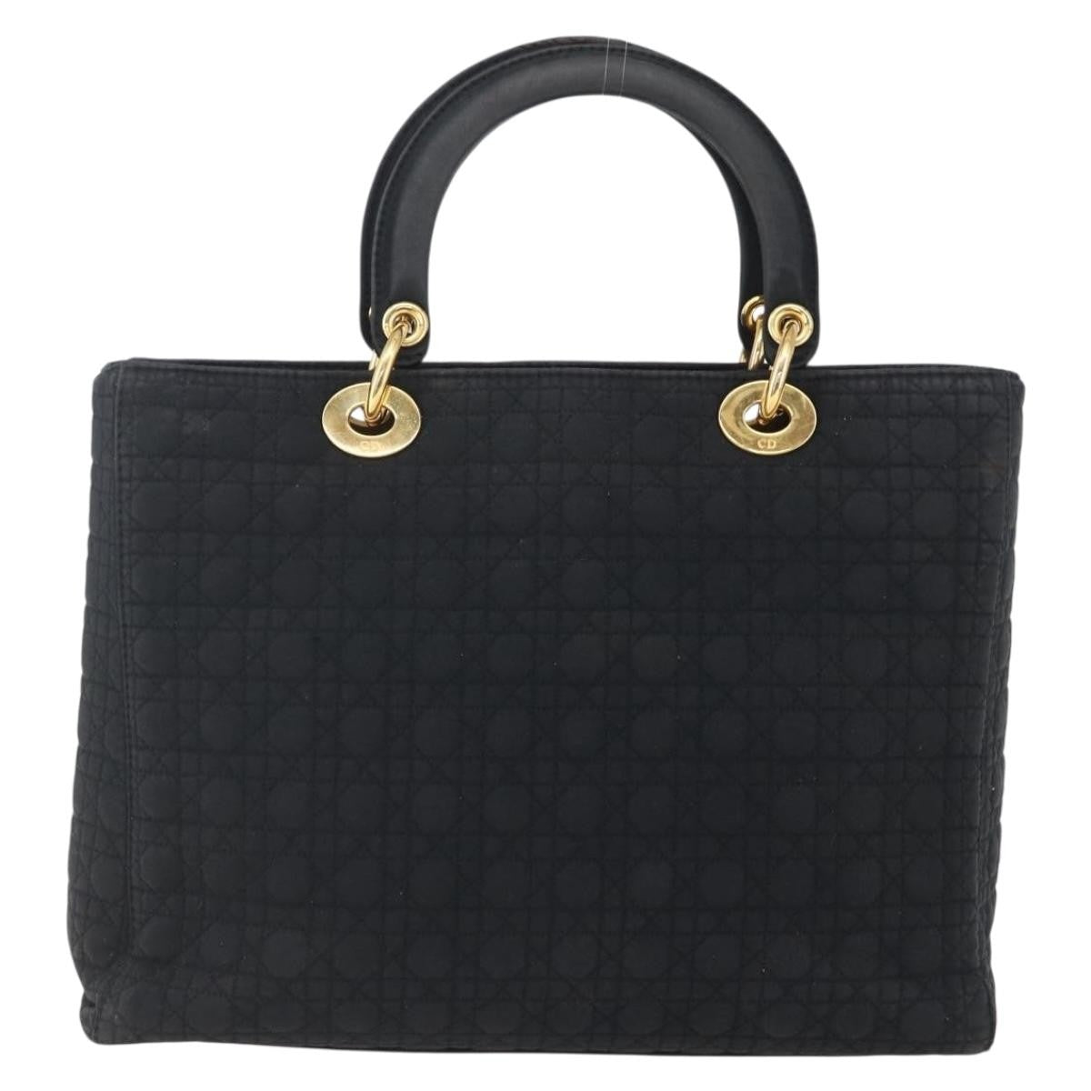 Dior Christian Dior Canage Hand Bag Black Gold Authentic 149311