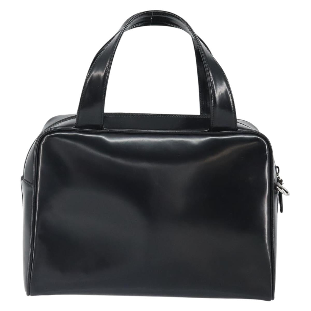 Gucci GUCCI Hand Bag Patent leather Black Silver 000 1274 0505 Authentic ep12647