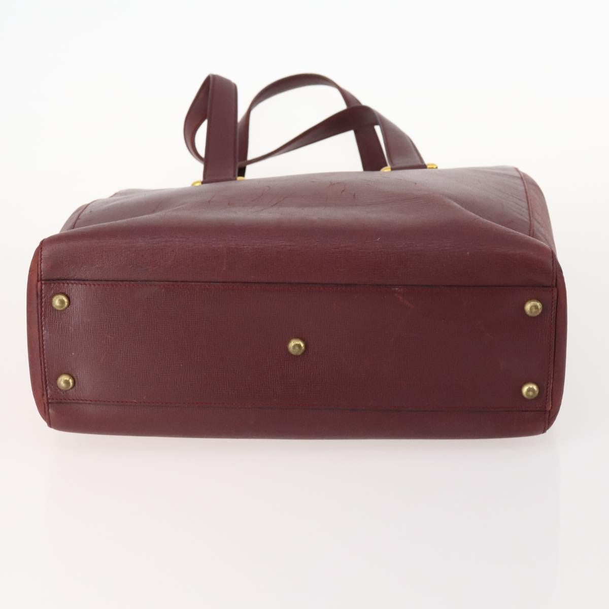 Cartier CARTIER Shoulder Bag Leather 5 Set Bordeaux Gold Authentic mr2108