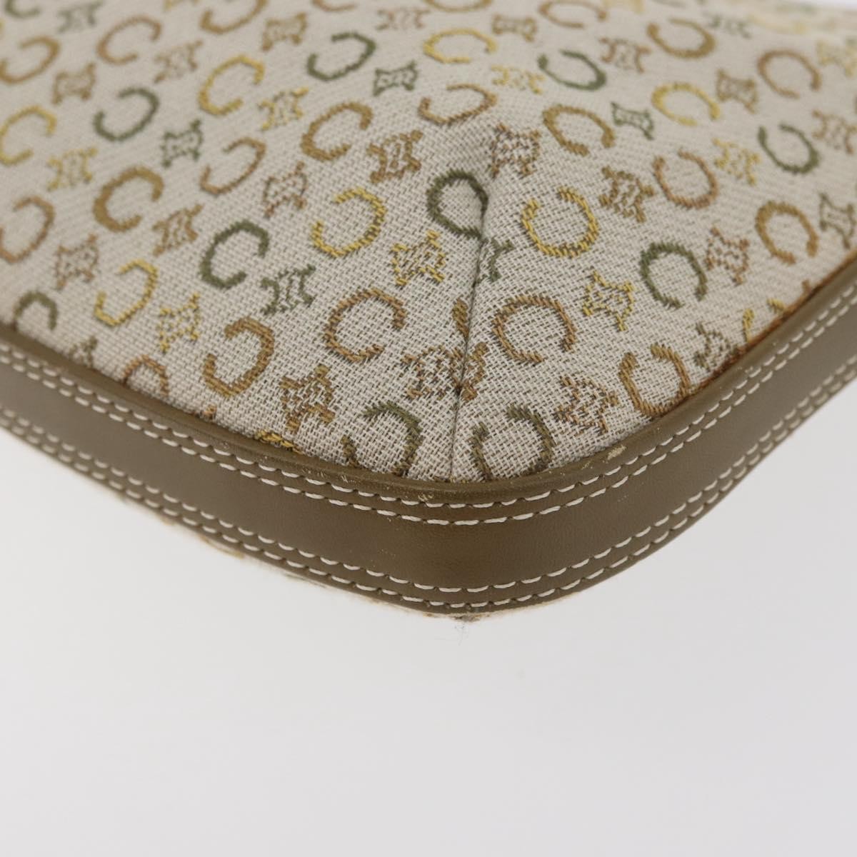 Celine CELINE C Macadam Canvas Shoulder Bag Beige Silver Authentic 176486A
