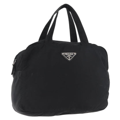 Prada PRADA Hand Bag Nylon Black Silver Authentic bs35154