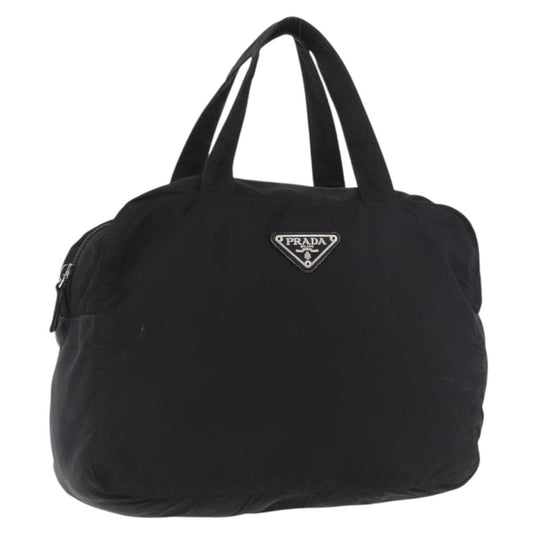 Prada PRADA Hand Bag Nylon Black Silver Authentic bs35154