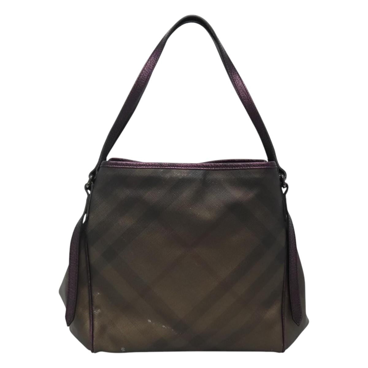Burberry BURBERRY Nova Check Tote Bag PVC Brown Authentic ti2634