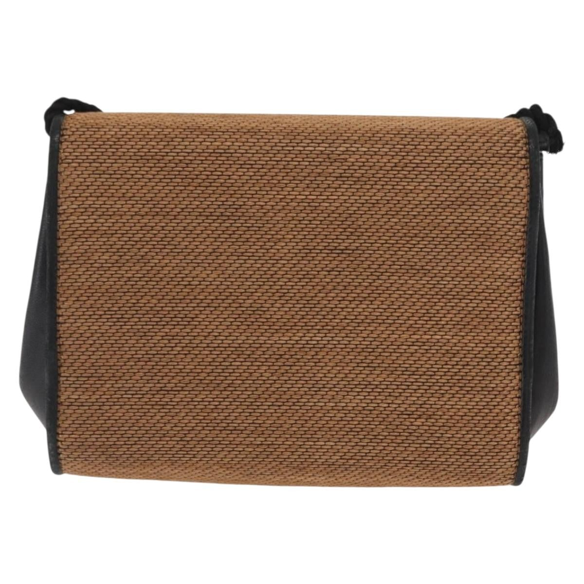 Gucci GUCCI Shoulder Bag Canvas Gold Brown Authentic ka1072
