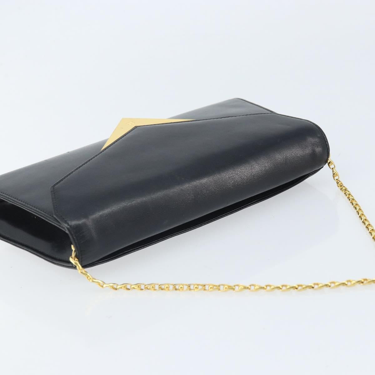 Givenchy GIVENCHY Chain Hand Bag Leather Black Gold Authentic 172216